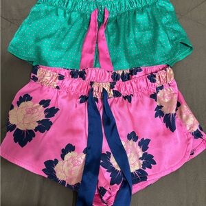 Aerie Pink and Black Patterned Shorts